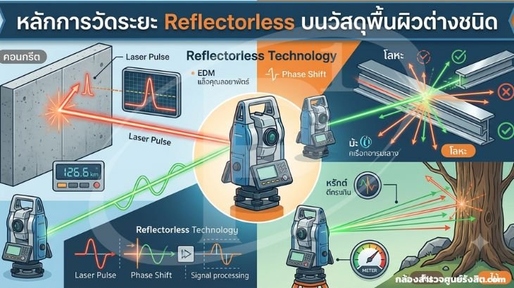หลักการวัดระยะ Reflectorless บนวัสดุพื้นผิวต่างชนิด