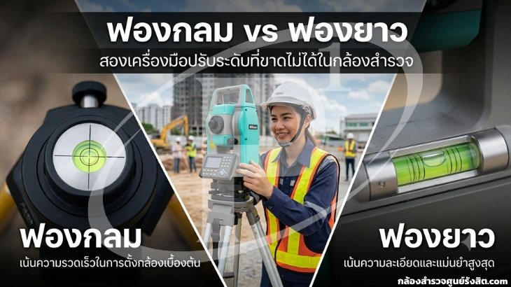 ฟองกลม vs ฟองยาว สองเครื่องมือปรับระดับที่ขาดไม่ได้ในกล้องสำรวจ