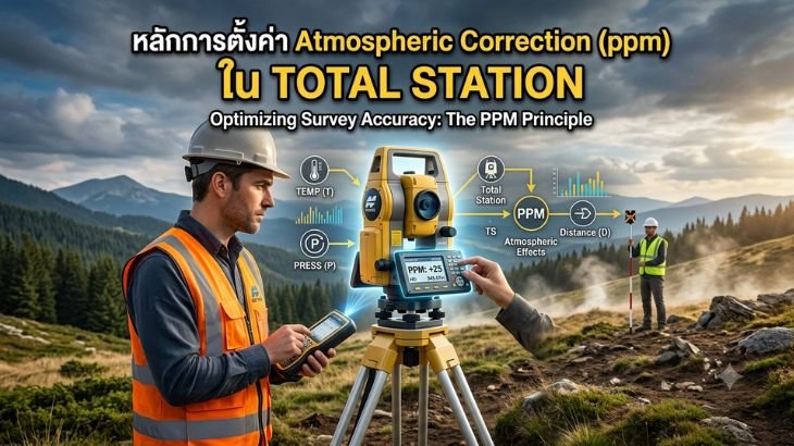 หลักการตั้งค่า Atmospheric Correction (ppm) ใน Total Station