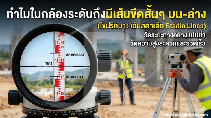 ทำไมในกล้องระดับถึงมีเส้นขีดสั้นๆ บน-ล่าง?