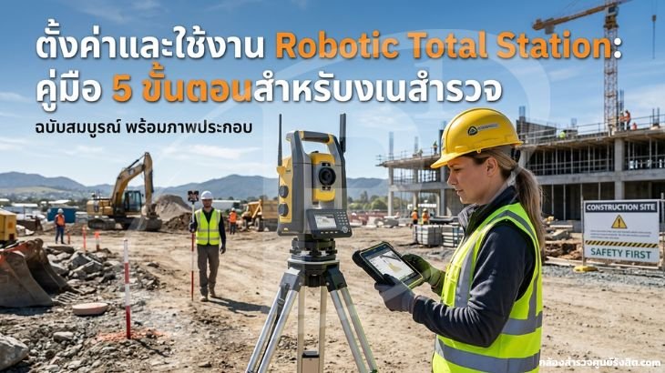 ตั้งค่าและใช้งาน Robotic Total Station: คู่มือ 5 ขั้นตอนสำหรับงานสำรวจ