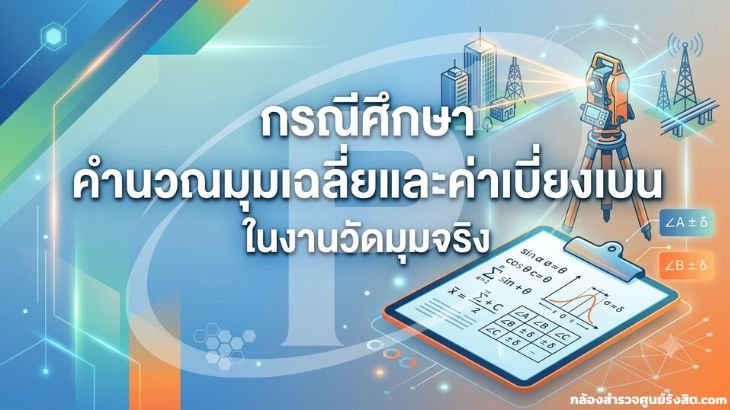 กรณีศึกษา คำนวณมุมเฉลี่ยและค่าเบี่ยงเบนในงานวัดมุมจริง