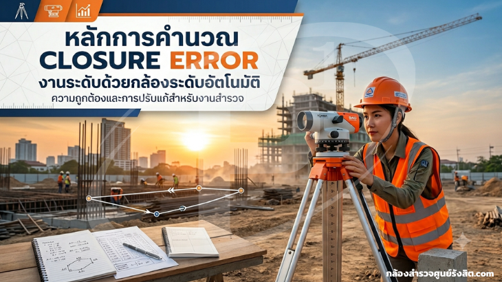 หลักการคำนวณ Closure Error งานระดับด้วยกล้องระดับอัตโนมัติ