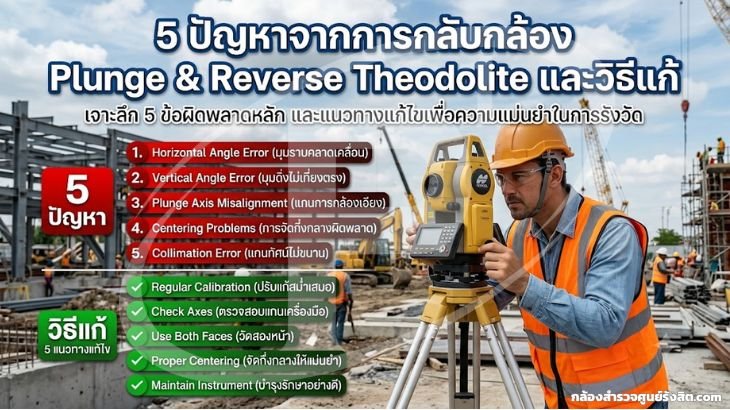 5 ปัญหาจากการกลับกล้อง Plunge & Reverse Theodolite และวิธีแก้