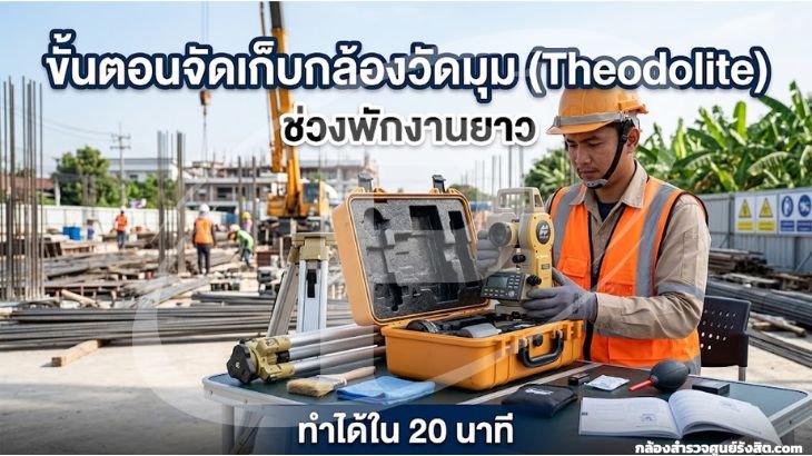 ขั้นตอนจัดเก็บกล้องวัดมุม (Theodolite) ช่วงพักงานยาว ทำได้ใน 20 นาที
