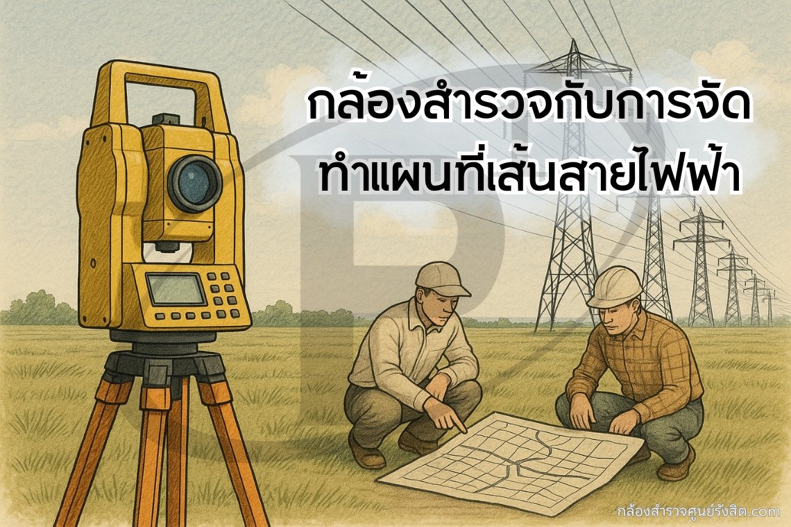 การกล้องสำรวจกับการจัดทำแผนที่เส้นสายไฟฟ้า