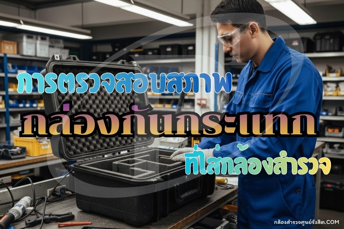 การตรวจสอบสภาพกล่องกันกระแทกที่ใส่กล้องสำรวจ