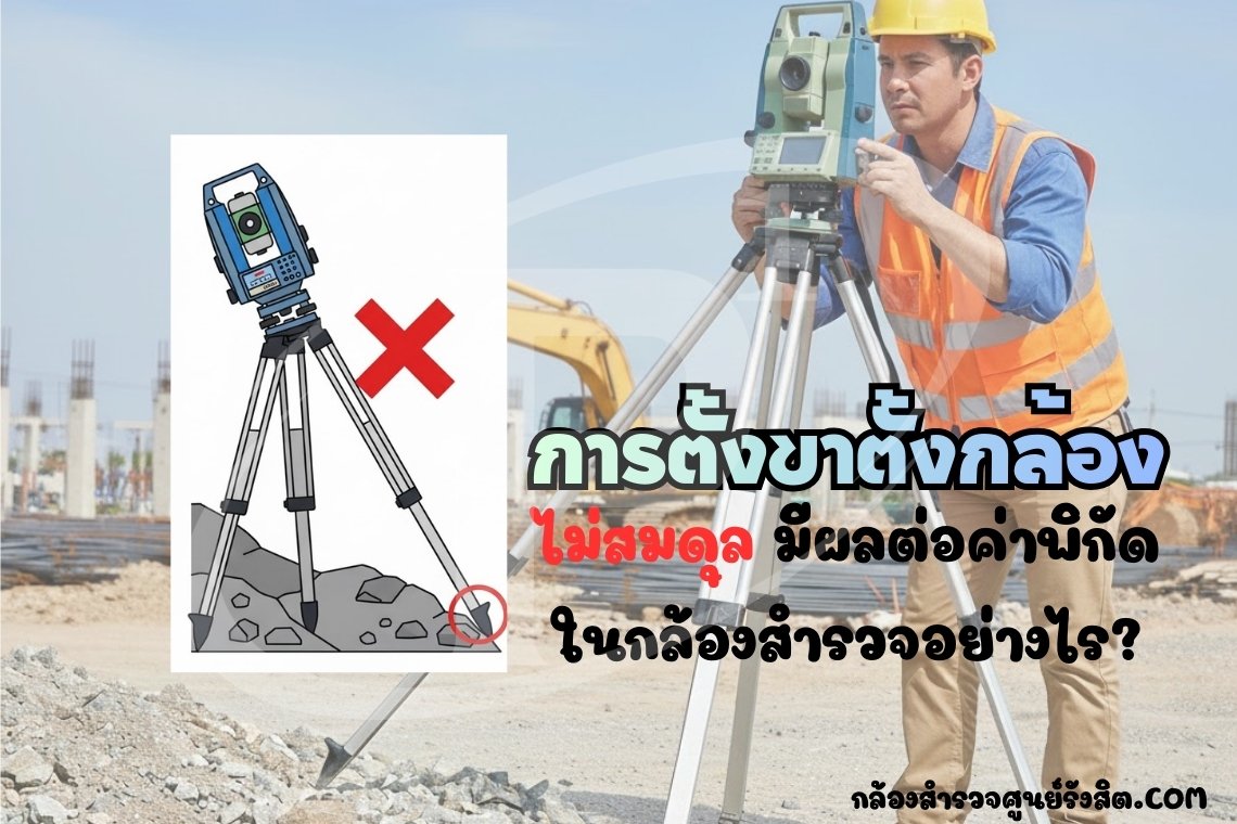 การตั้งขาตั้งกล้องไม่สมดุล มีผลต่อค่าพิกัดในกล้องสำรวจอย่างไร?
