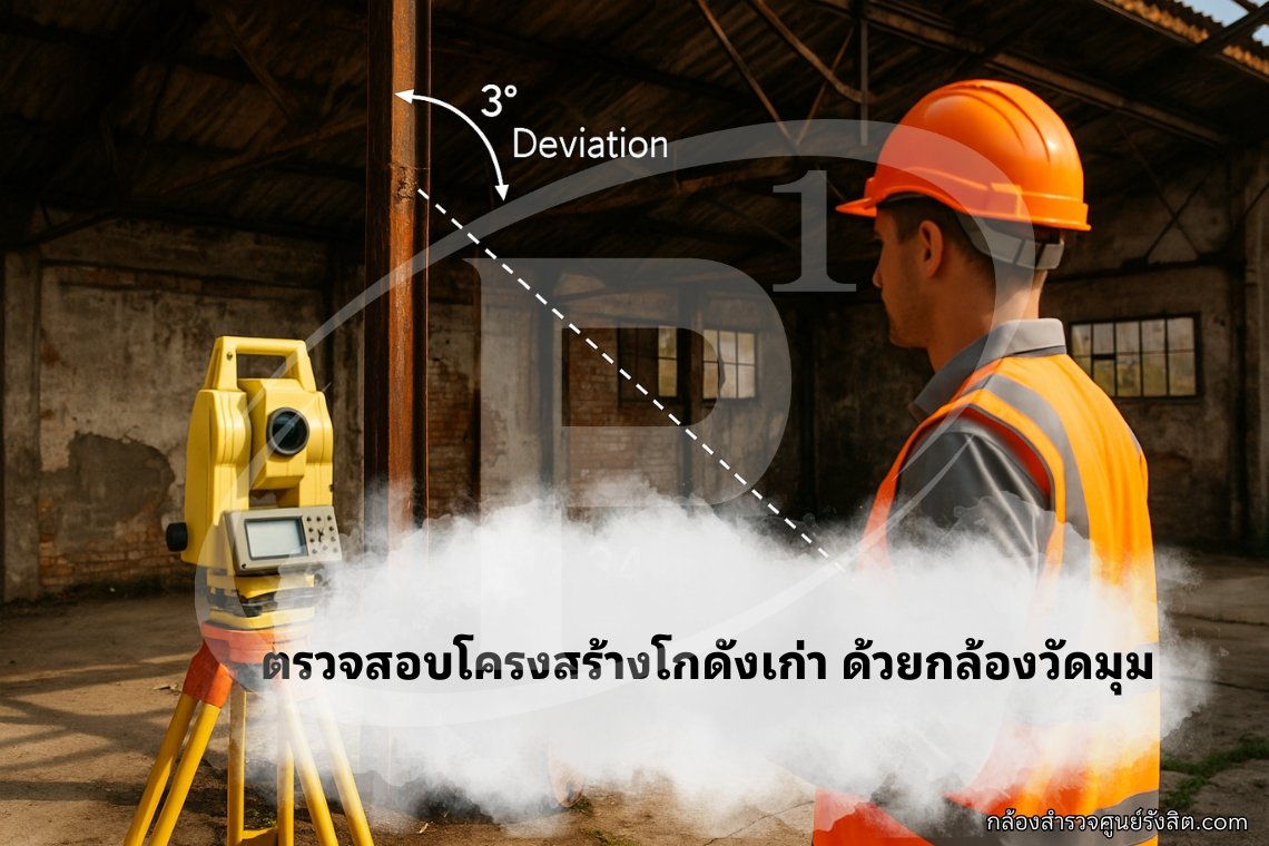 ตรวจสอบโครงสร้างโกดังเก่า ด้วยกล้องวัดมุม