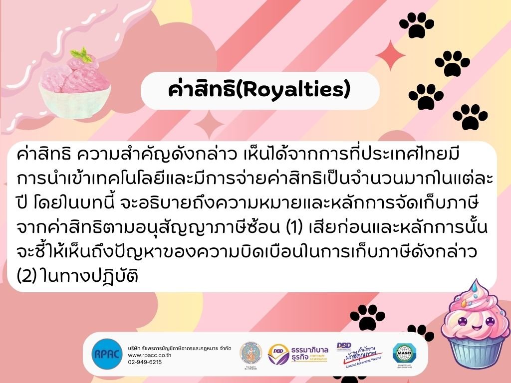 ค่าสิทธิ(Royalties)  ค่าสิทธิ(Royalties)