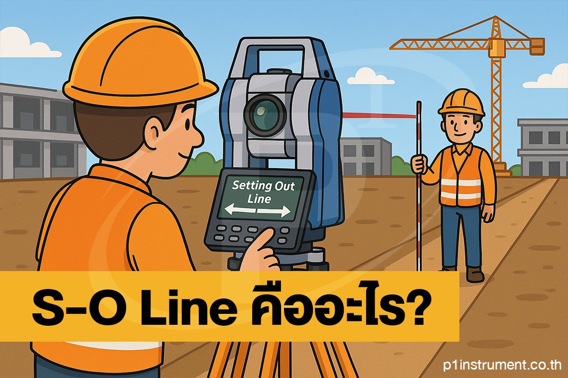 S-O Line ฟังก์ชันวางแนวเส้นตรงในกล้อง Total Station