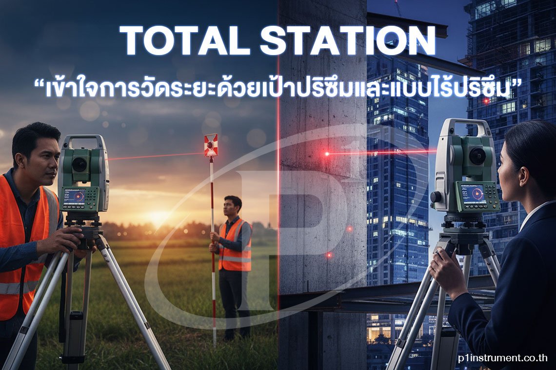 TOTAL STATION เข้าใจการวัดระยะด้วยเป้าปริซึมและแบบไร้ปริซึม