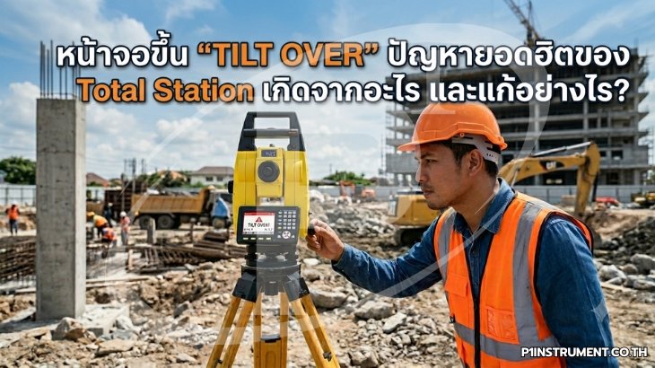 หน้าจอขึ้น "Tilt Over" ของ Total Station เกิดจากอะไร และแก้อย่างไร?