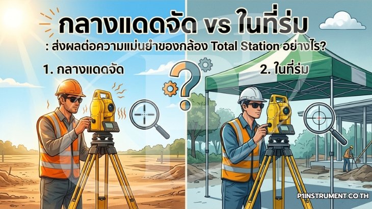 กลางแดดจัด vs ในที่ร่ม: ส่งผลต่อความแม่นยำของกล้อง Total Station อย่างไร?