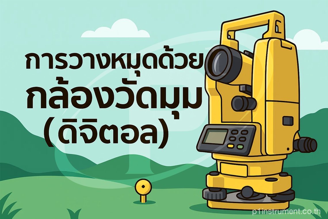 การวางหมุดด้วยกล้องวัดมุม (ดิจิตอล) การวางหมุดด้วยกล้องวัดมุม (ดิจิตอล)