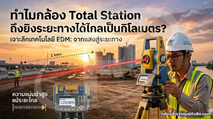 ทำไมกล้อง Total Station ถึงยิงระยะทางได้ไกลเป็นกิโลเมตร?