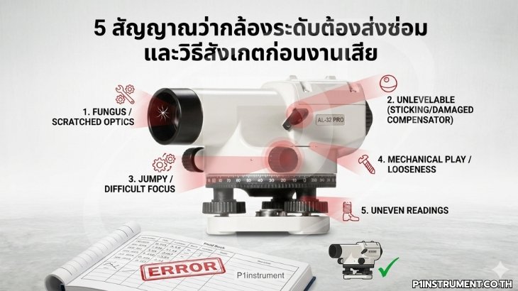 5 สัญญาณว่ากล้องระดับต้องส่งซ่อม และวิธีสังเกตก่อนงานเสีย