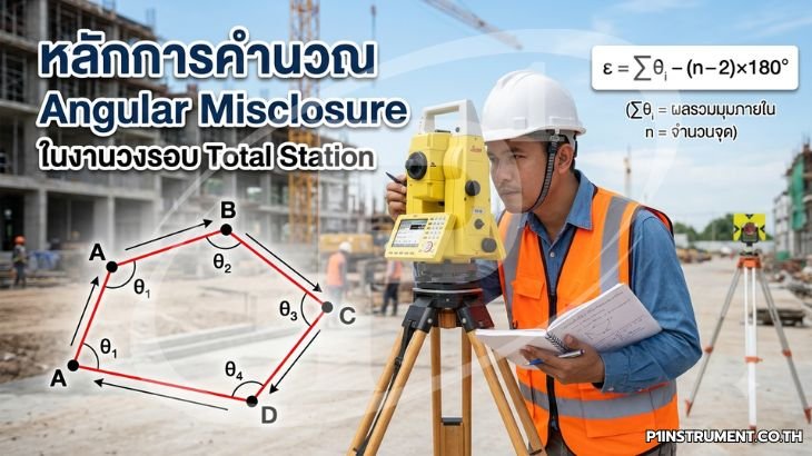 หลักการคำนวณ Angular Misclosure ในงานวงรอบ Total Station