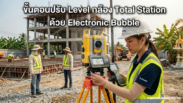 ขั้นตอนปรับ Level กล้อง Total Station ด้วย Electronic Bubble