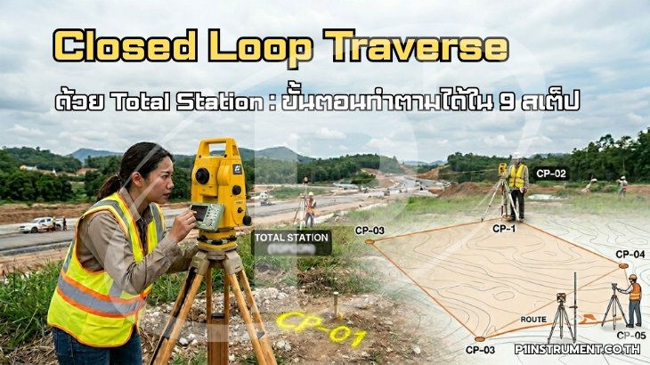 Closed Loop Traverse ด้วย Total Station: ขั้นตอนทำตามได้ใน 9 สเต็ป