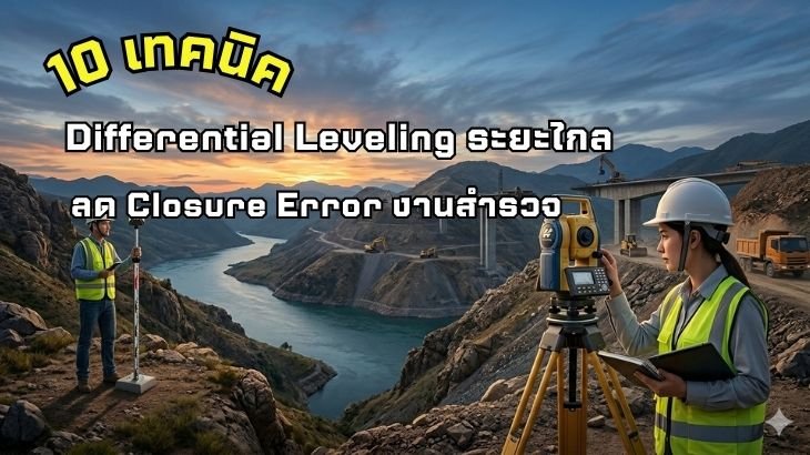 10 เทคนิค Differential Leveling ระยะไกล ลด Closure Error งานสำรวจ