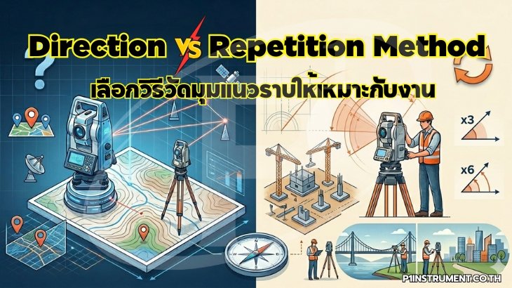 Direction vs Repetition Method: เลือกวิธีวัดมุมแนวราบให้เหมาะกับงาน