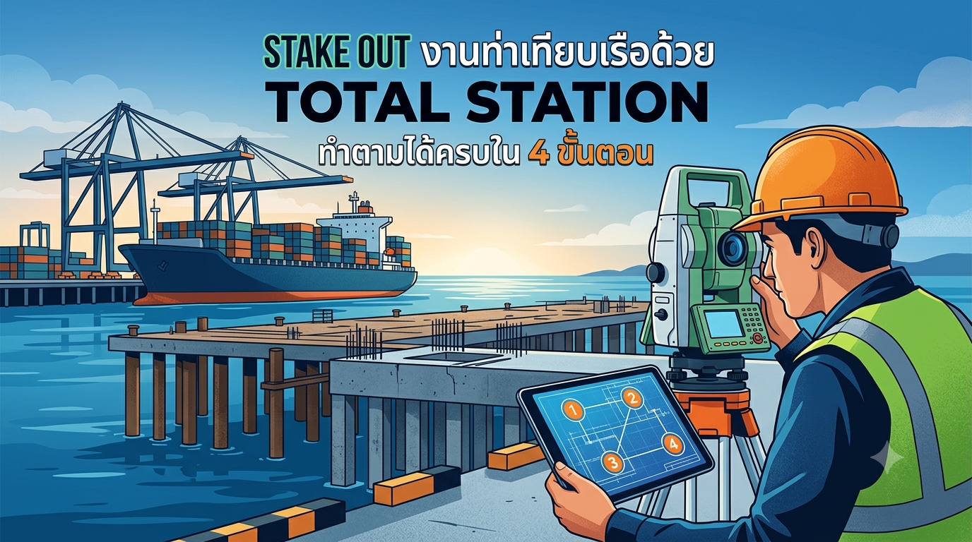 Stake Out งานท่าเทียบเรือด้วย Total Station: ทำตามได้ครบใน 4 ขั้นตอน