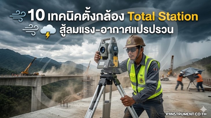 10 เทคนิคตั้งกล้อง Total Station สู้ลมแรง-อากาศแปรปรวน