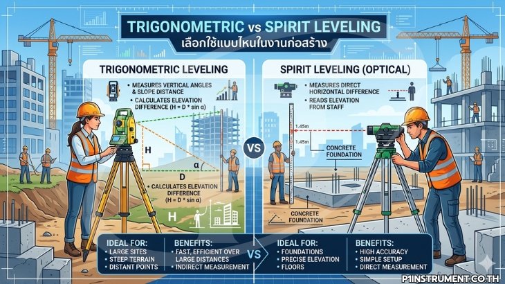 Trigonometric vs Spirit Leveling เลือกใช้แบบไหนในงานก่อสร้าง