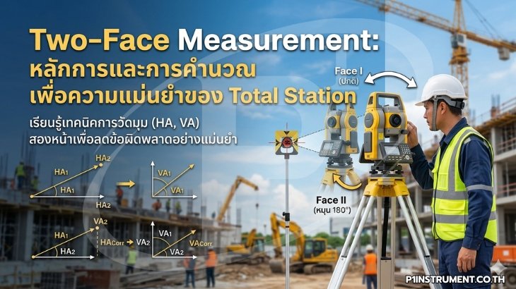 Two-Face Measurement: หลักการและการคำนวณเพื่อความแม่นยำของ Total Station