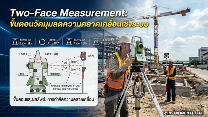Two-Face Measurement: ขั้นตอนวัดมุมลดความคลาดเคลื่อนเชิงระบบ