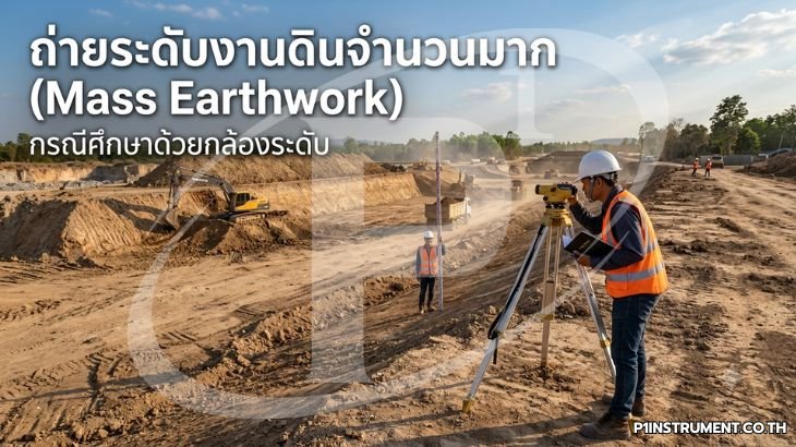 ถ่ายระดับงานดินจำนวนมาก (Mass Earthwork): กรณีศึกษาด้วยกล้องระดับ