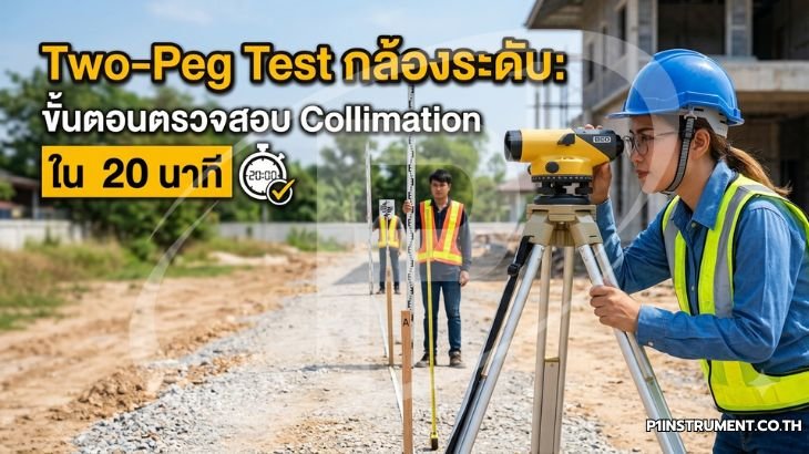 Two-Peg Test กล้องระดับ: ขั้นตอนตรวจสอบ Collimation ใน 20 นาที