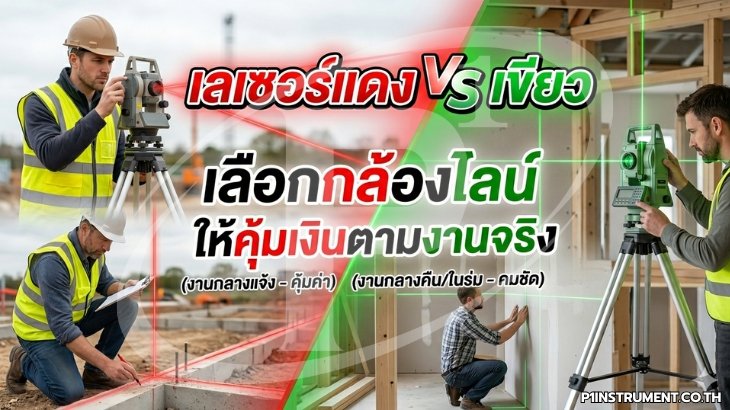 เลเซอร์แดง vs เขียว: เลือกกล้องไลน์ให้คุ้มเงินตามงานจริง