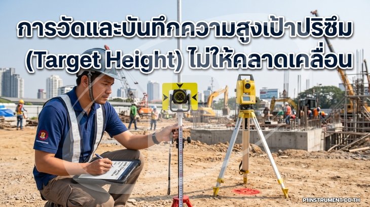 การวัดและบันทึกความสูงเป้าปริซึม (Target Height) ไม่ให้คลาดเคลื่อน