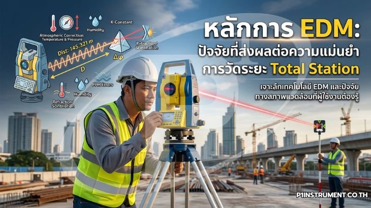 หลักการ EDM: ปัจจัยที่ส่งผลต่อความแม่นยำการวัดระยะ Total Station
