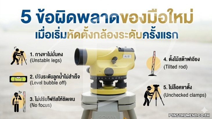 5 ข้อผิดพลาดของมือใหม่เมื่อเริ่มหัดตั้งกล้องระดับครั้งแรก