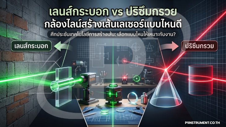 เลนส์กระบอก vs ปริซึมกรวย กล้องไลน์สร้างเส้นเลเซอร์แบบไหนดี