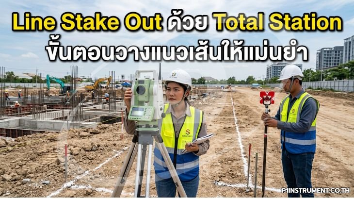 Line Stake Out ด้วย Total Station: ขั้นตอนวางแนวเส้นให้แม่นยำ