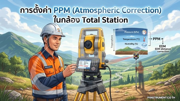 การตั้งค่า PPM (Atmospheric Correction) ในกล้อง Total Station