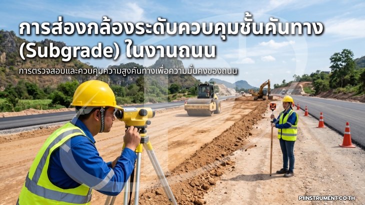 การส่องกล้องระดับควบคุมชั้นคันทาง (Subgrade) ในงานถนน