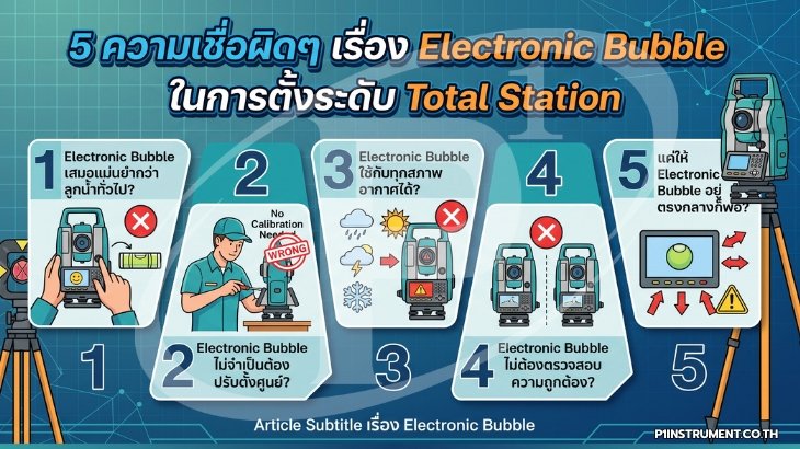 5 ความเชื่อผิดเรื่อง Electronic Bubble ในการตั้งระดับ Total Station