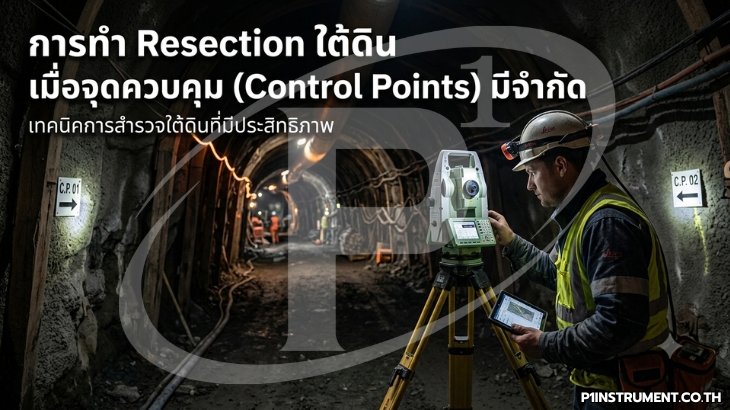 การทำ Resection ใต้ดิน เมื่อจุดควบคุม (Control Points) มีจำกัด