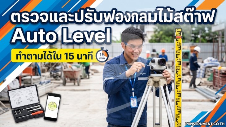 ตรวจและปรับฟองกลมไม้สต๊าฟ Auto Level ทำตามได้ใน 15 นาที