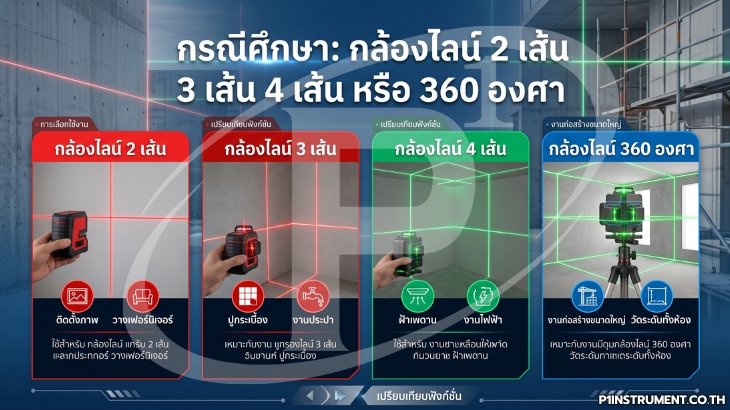 กล้องไลน์เส้นเขียว vs เส้นแดง: เลือกจากความสว่าง ระยะ และหน้างาน
