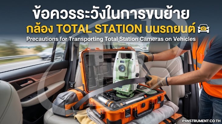 ข้อควรระวังในการขนย้ายกล้อง Total Station บนรถยนต์