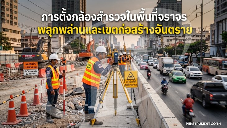 การตั้งกล้องสำรวจในพื้นที่จราจรพลุกพล่านและเขตก่อสร้างอันตราย