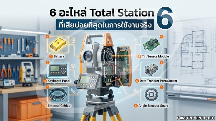 6 อะไหล่ Total Station ที่เสียบ่อยที่สุดในการใช้งานจริง