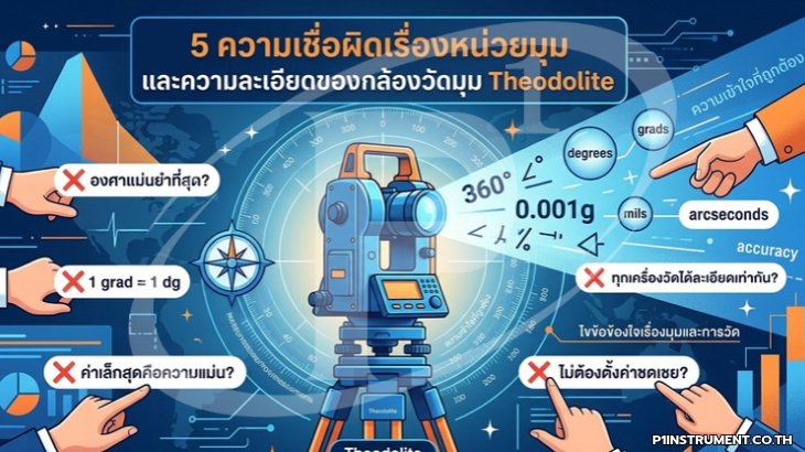 5 ความเชื่อผิดเรื่องหน่วยมุมและความละเอียดของกล้องวัดมุม Theodolite