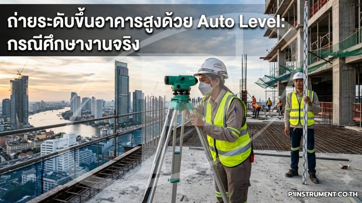 ถ่ายระดับขึ้นอาคารสูงด้วย Auto Level: กรณีศึกษางานจริง